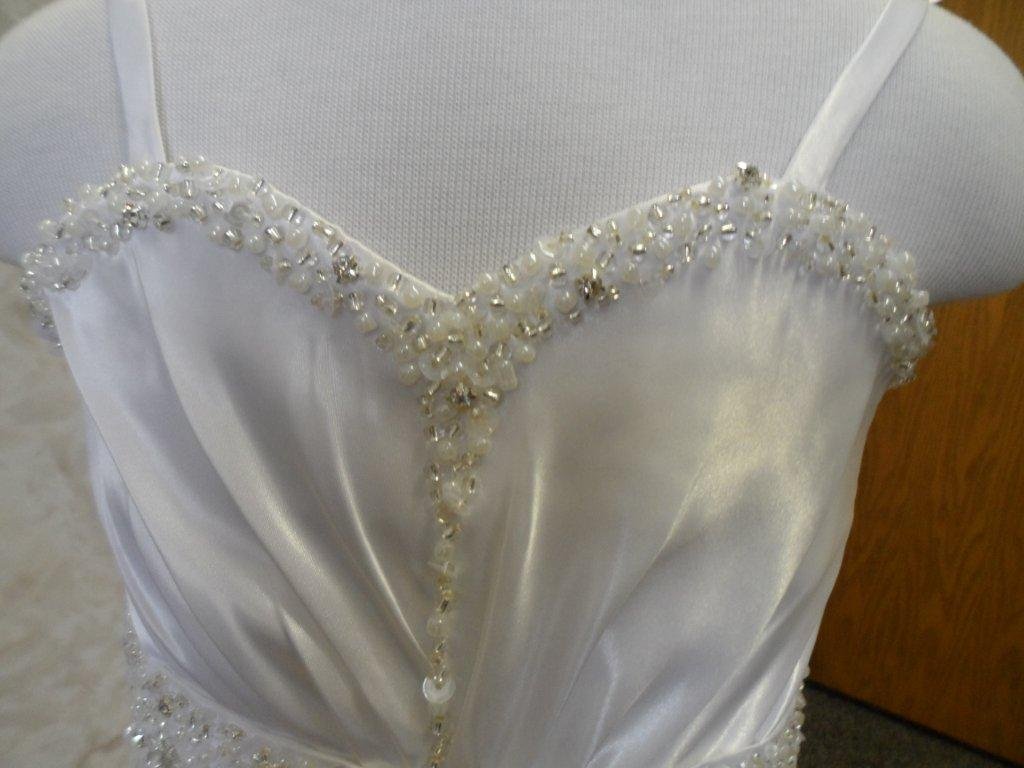 beading edged silk sweetheart bodice
